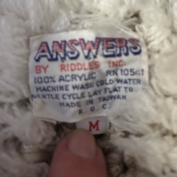 VINTAGE 70s/80s ANSWERS by RIDDLES PLUSH TEXTURED CROPPED JACKET - size MEDIUM - Picture 2 of 8